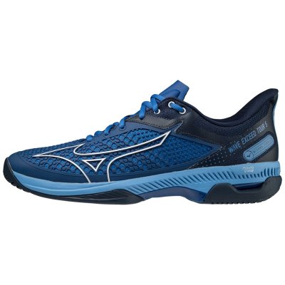 Zapatos Mizuno WAVE Exceed Tour 5 CC Hombre - Azules / Blancos / Azul Marino - Chile M930PFDRYB